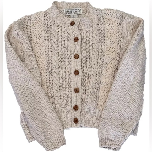 Vintage Melbourne Country Women’s Buttoned Down Ramie Long Sleeve Cardigan M - Picture 1 of 3